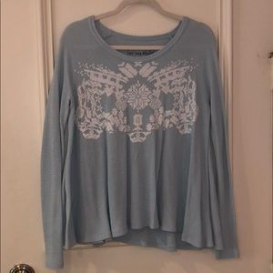 Light Blue Waffle Top